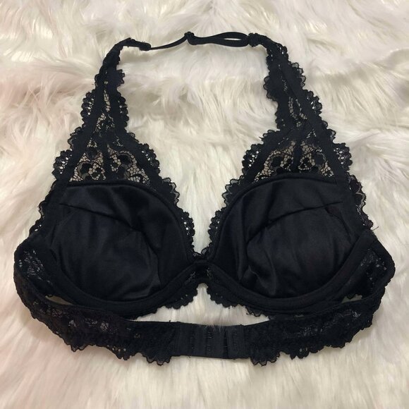 La Senza Black Halter Lace Bra 34A - Picture 2 of 4